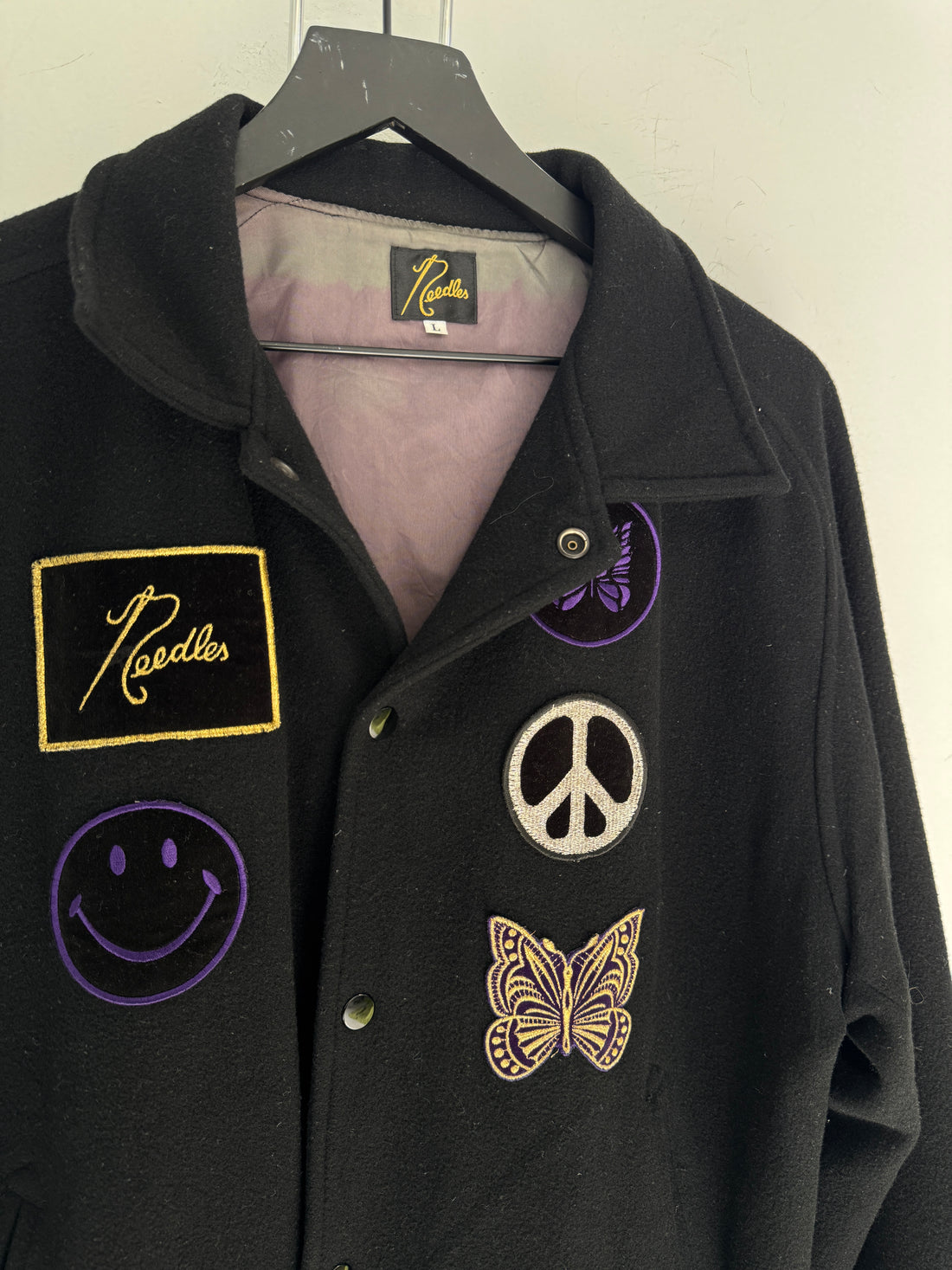 NEEDLES PEACE PATCH VARSITY JACKET