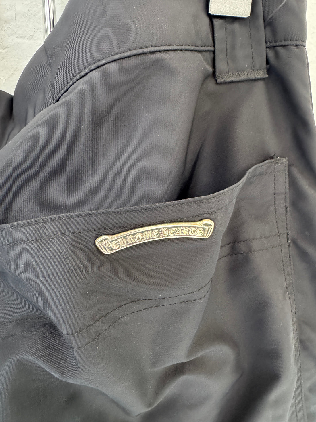 CHROME HEARTS NYLON + LEATHER CARPENTER PANTS