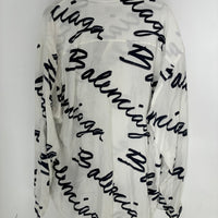 BALENCIAGA SCRIBBLE LOGO BUTTON UP SHIRT