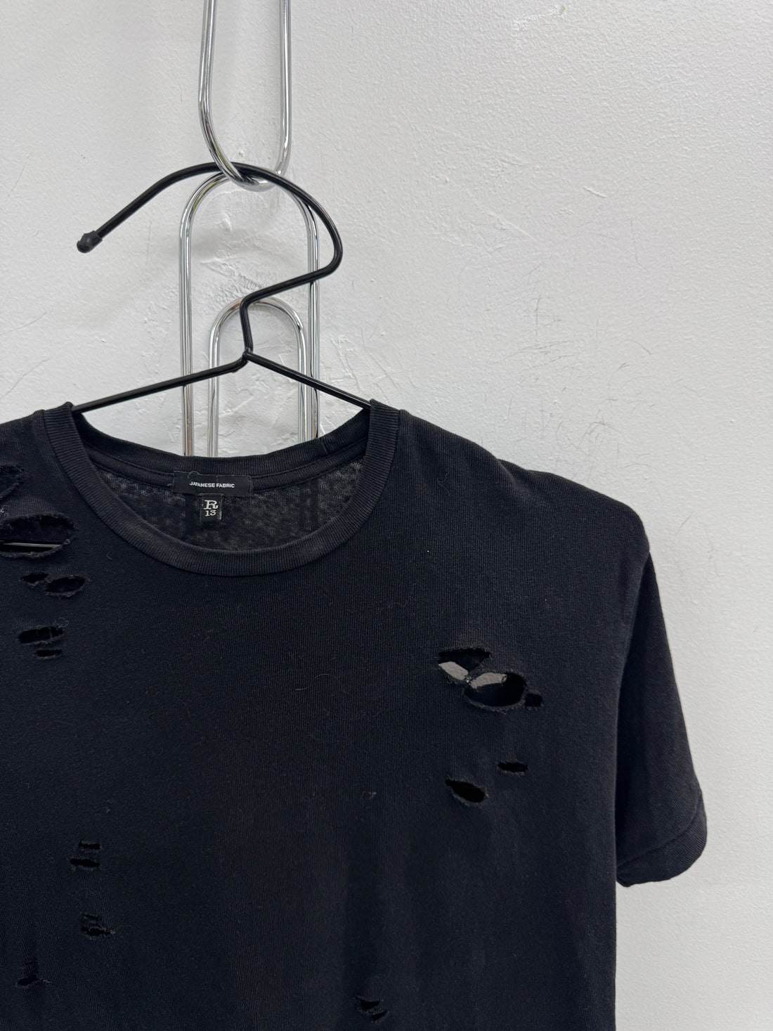 R13 BLACK DISTRESSED SHIRT