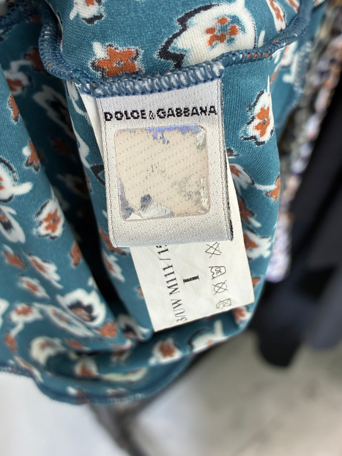 VINTAGE DOLCE & GABBANA UNDERWEAR FLORAL PRINT S/S TOP