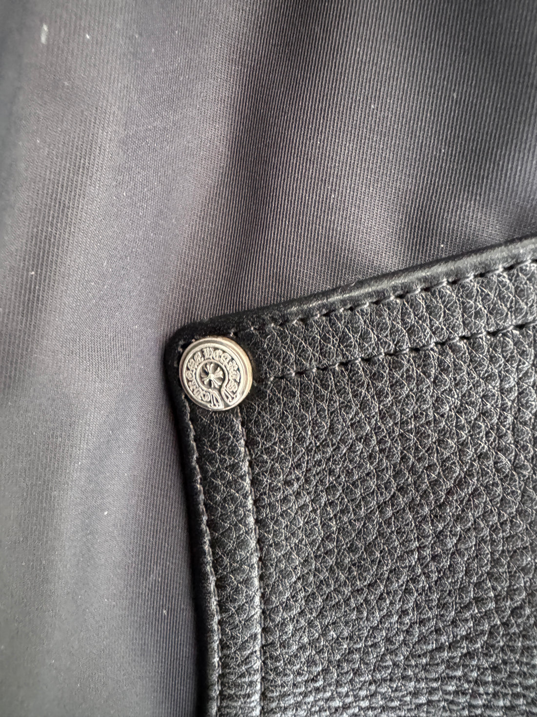 CHROME HEARTS NYLON + LEATHER CARPENTER PANTS
