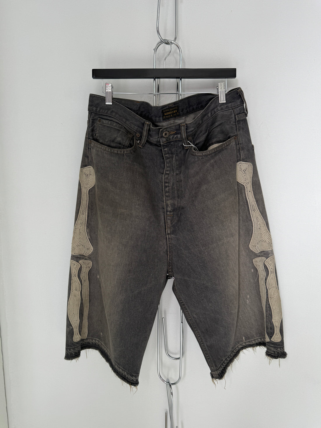 KAPITAL 14OZ BONE DENIM SHORTS