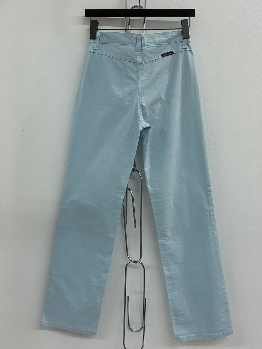 VINTAGE DOLCE&GABBANA COTTON LIGHT BLUE STRAIGHT PANTS