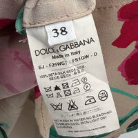SS16 DOLCE & GABBANA SILK RED PEONY FLORAL PRINT 2 PIECE SETS