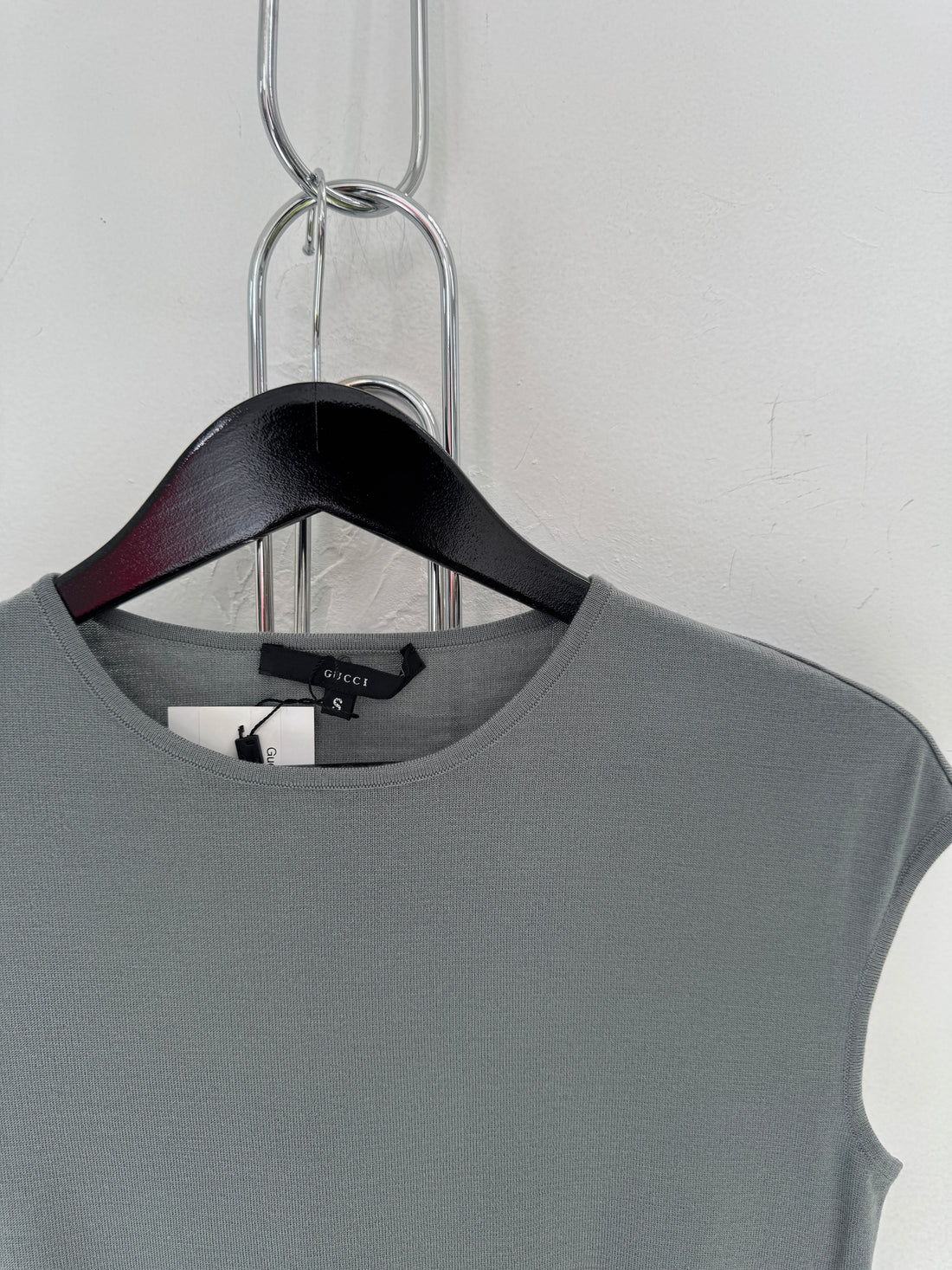 Gucci Grey Cap Sleeves Knit Top