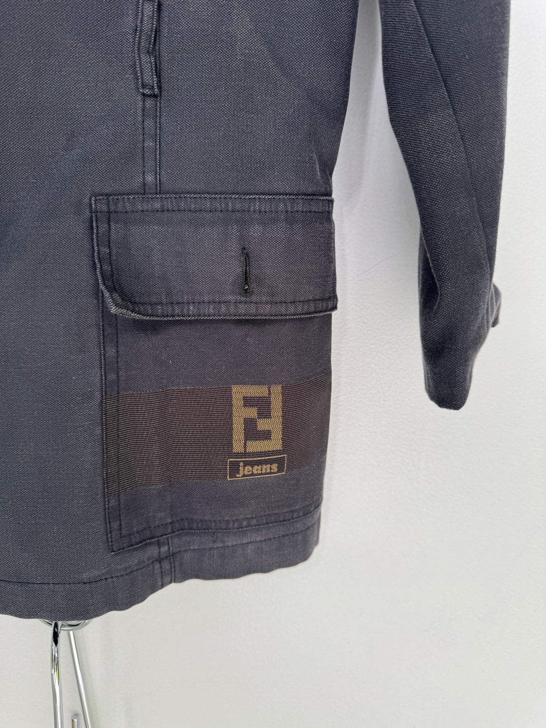 VINTAGE FENDI NAVY WASHED UTILITY JACKET