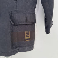 VINTAGE FENDI NAVY WASHED UTILITY JACKET
