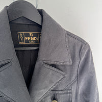 VINTAGE FENDI NAVY WASHED UTILITY JACKET