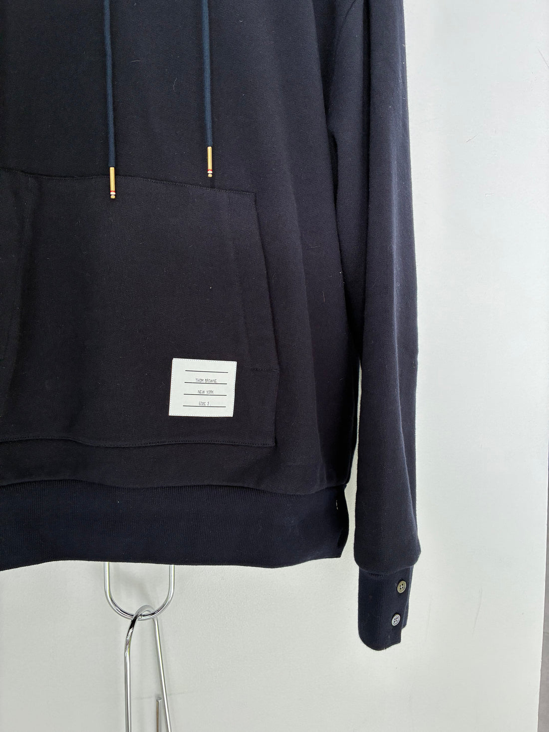 THOM BROWNE NAVY STRIPE HOODIE