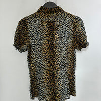 VINTAGE DOLCE & GABBANA PUFF SLEEVE LEOPARD PRINT BLOUSE