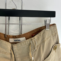 KAPITAL BEIGE COTTON CARGO SHORTS
