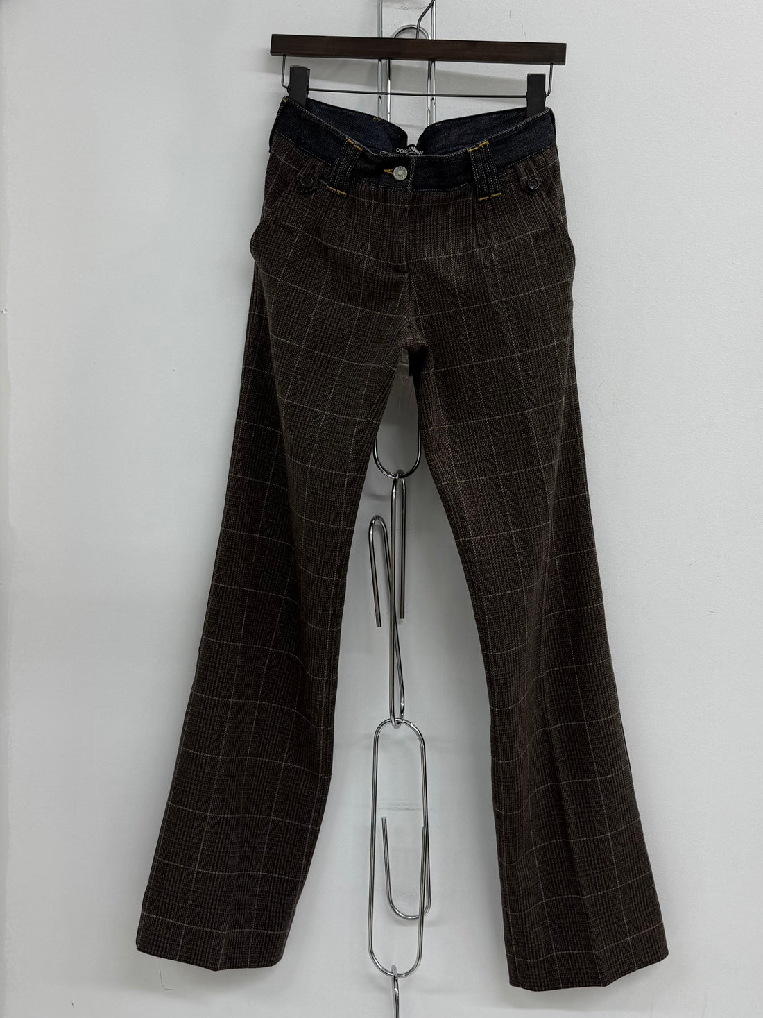 2000S DOLCE & GABBANA WOOL CHECKERED PANT