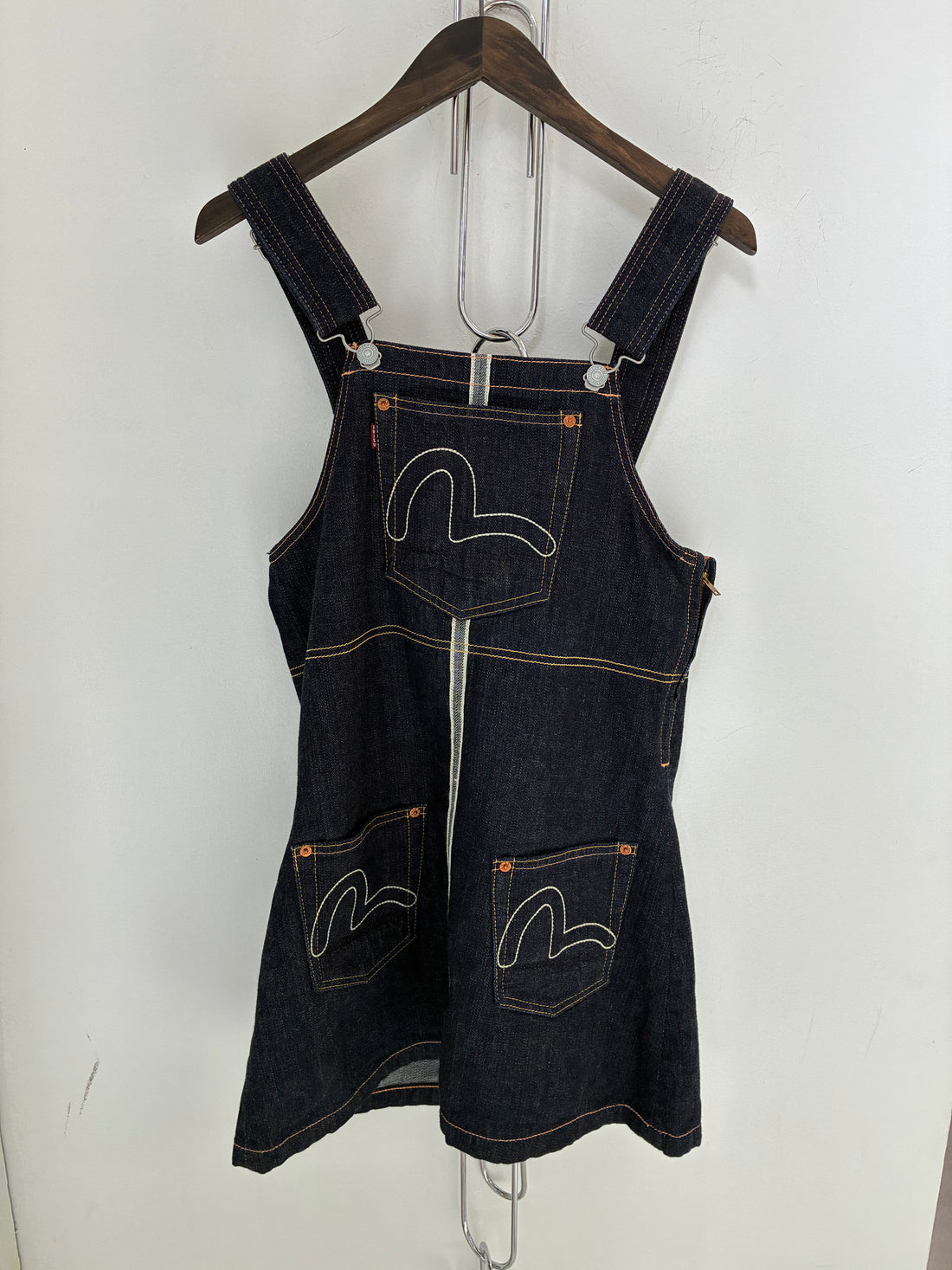 EVISU DENIM OVERALL MINI DRESS