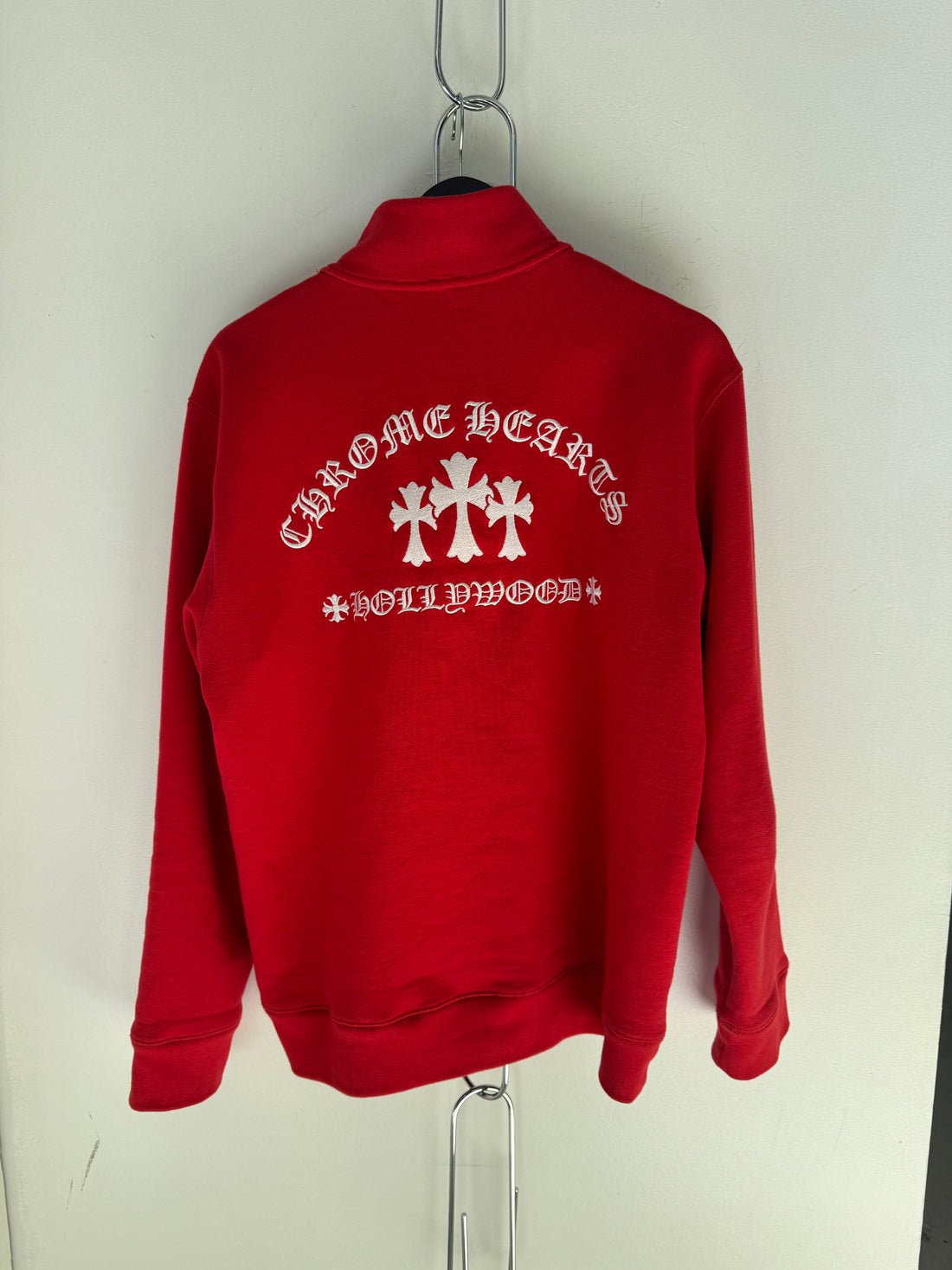 CHROME HEARTS TRIPLE PATCH RED QUARTER ZIP