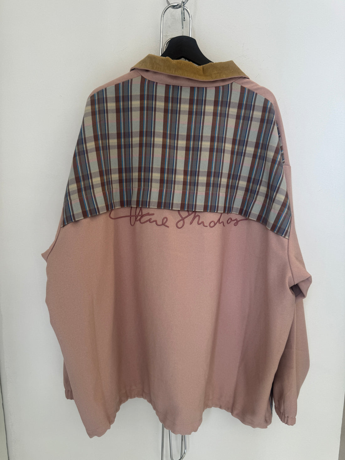 ACNE STUDIOS PINK CHECK OVERSIZED TWILL JACKET