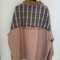 ACNE STUDIOS PINK CHECK OVERSIZED TWILL JACKET