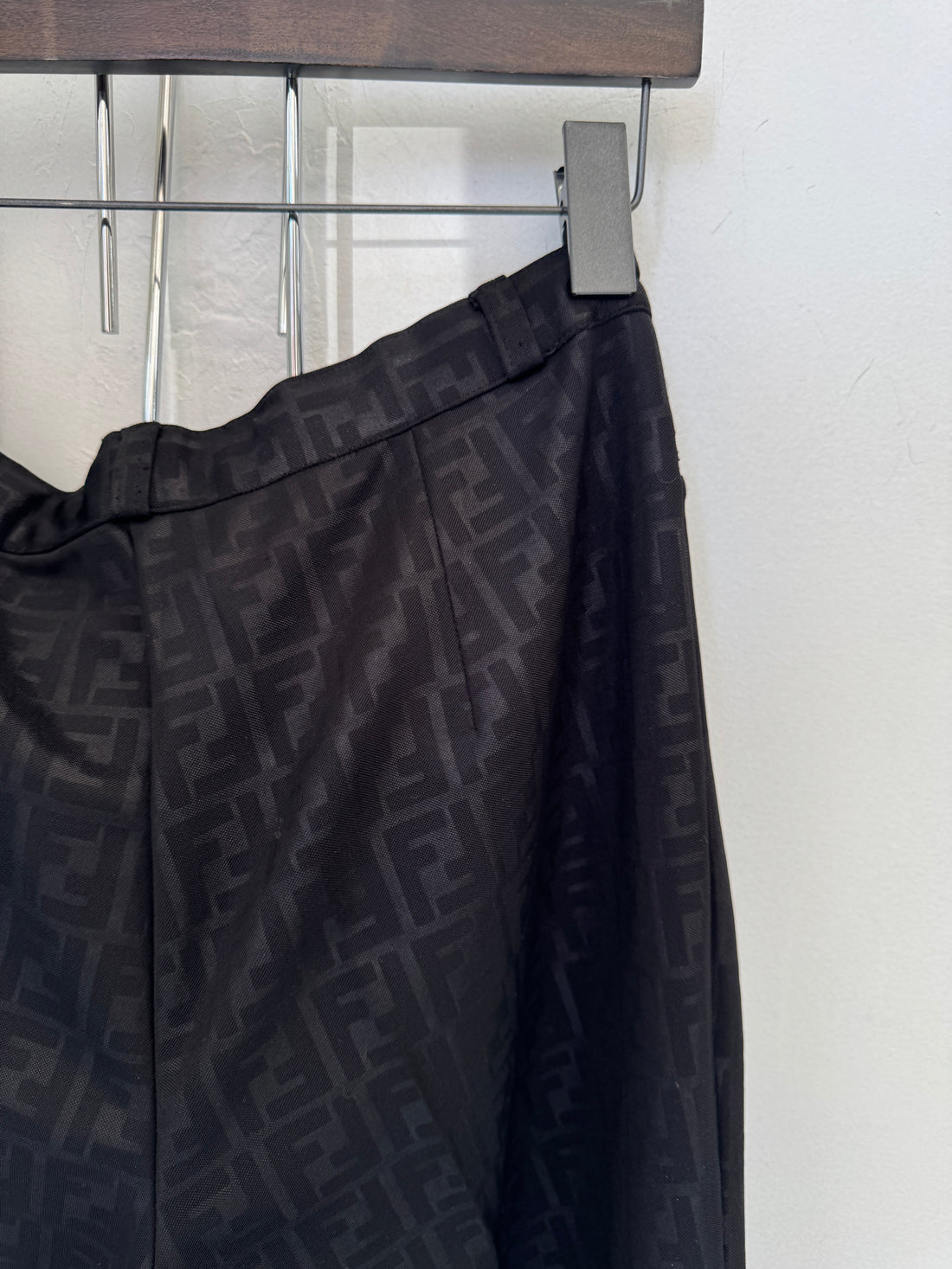 VINTAGE FENDI BLACK ZUCCA MONOGRAM PANTS