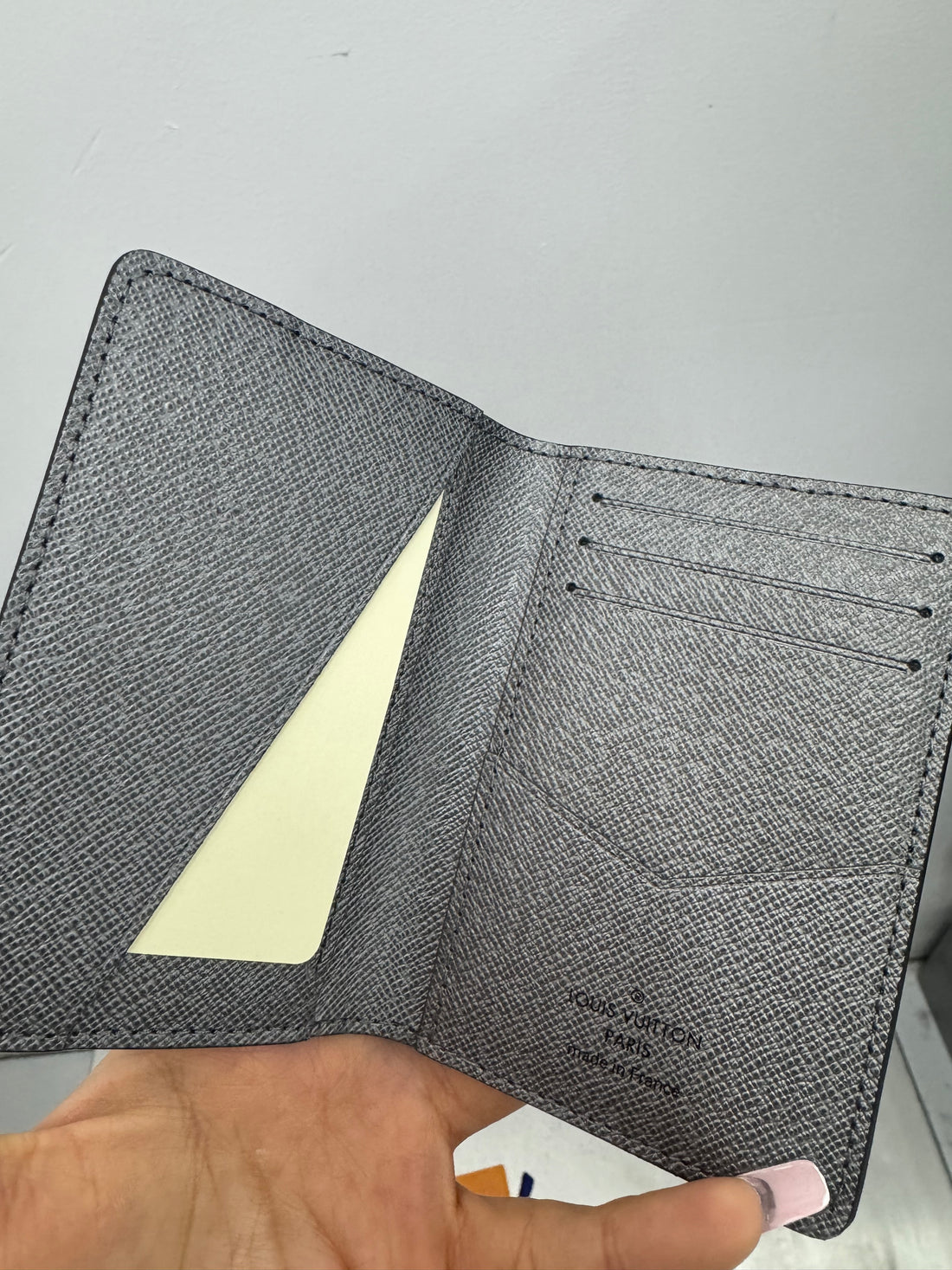 LOUIS VUITTON VIRGIL ABLOH TAIGA GUNMETAL GREY SILVER MONOGRAM LOGO POCKET ORGANIZER WALLET