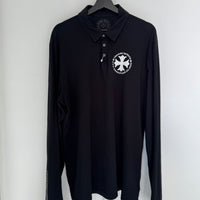 CHROME HEARTS LONG SLEEVE FLEUR POLO SHIRT