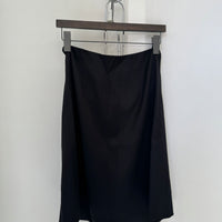2006 GUCCI BLACK WOOL FRONT BUCKLE MIDI SKIRT