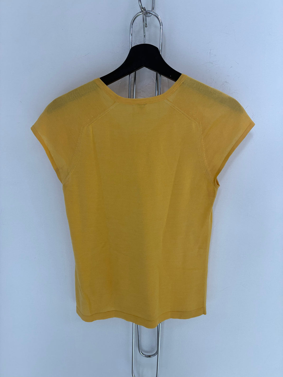 HERMES VINTAGE YELLOW COTTON/SILK S/S TOP