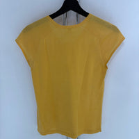 HERMES VINTAGE YELLOW COTTON/SILK S/S TOP