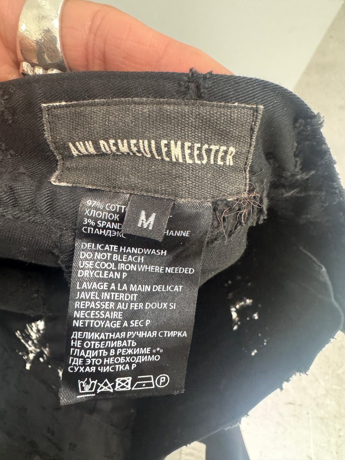 ANN DEMEULEMEESTER DISTRESSED DENIM