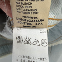 VINTAGE DOLCE&GABBANA FRAYED LIGHT WASH DENIM JACKET