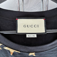 GUCCI BLACK COTTON MOON AND STARS GRAPHIC SHIRT