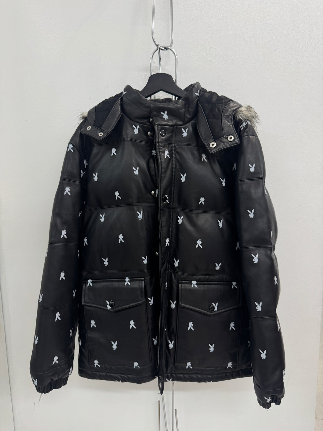 SUPREME X PLAYBOY LEATHER PUFFER JACKET