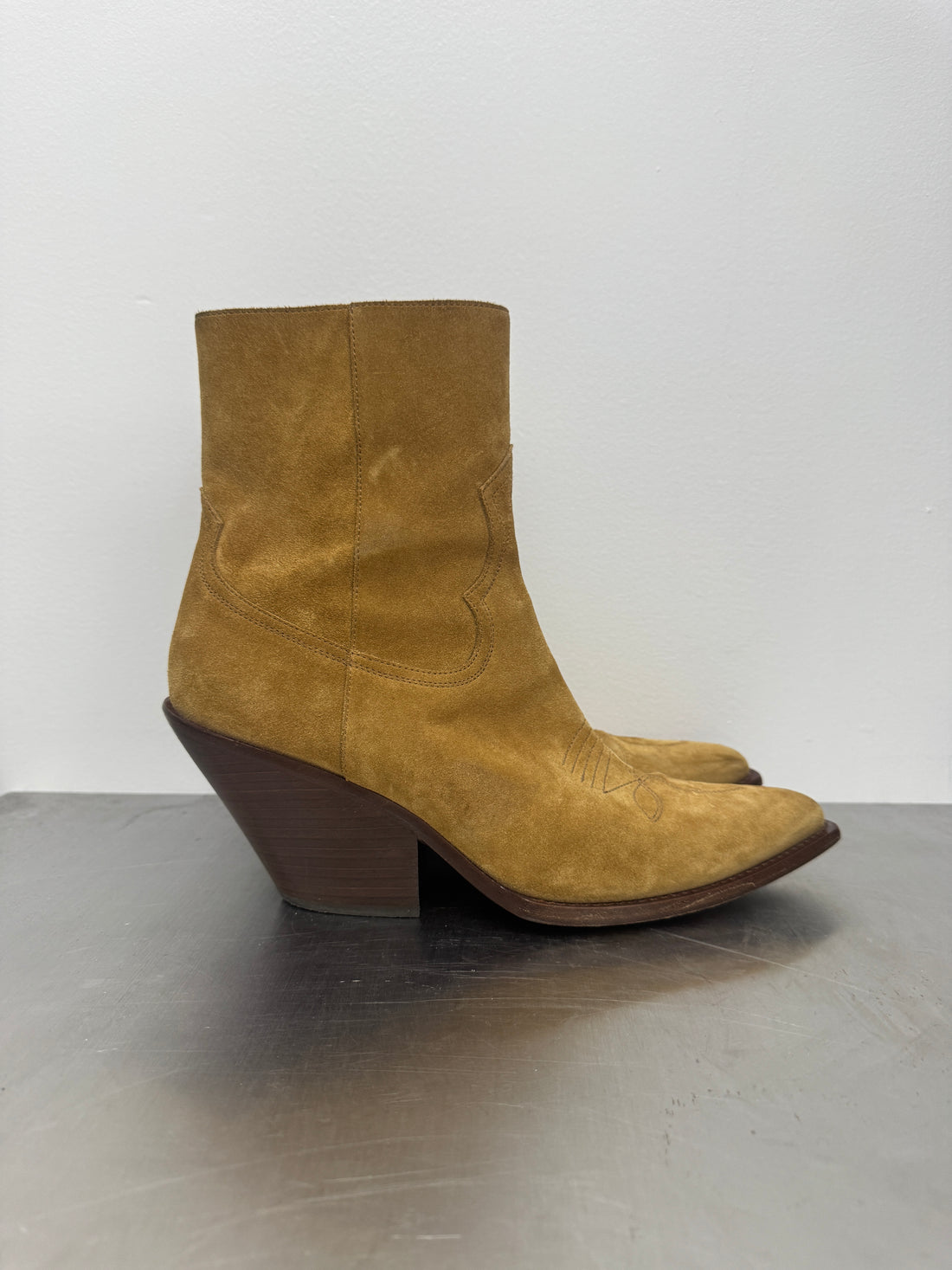 CELINE SUEDE COWBOY BOOTS