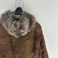 TORNADO MART PATCHWORK LEATHER AND SHEARLING COAT