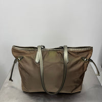 PRADA OLIVE NYLON TOTE BAG