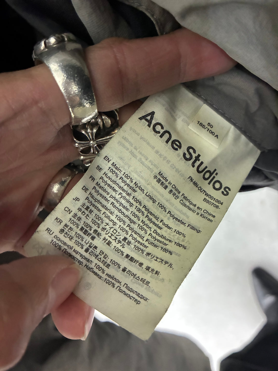 ACNE STUDIOS OVERDYED PUFFER JACKET