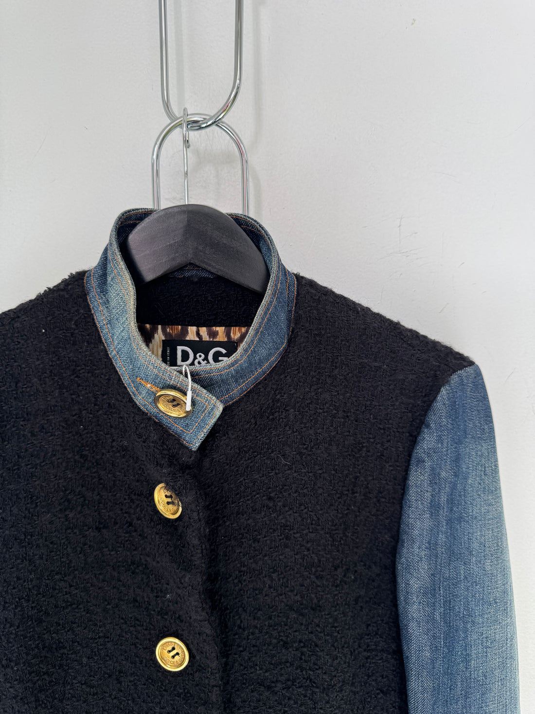 VINTAGE DOLCE & GABBANA TWEED STYLE DENIM JACKET