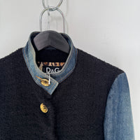 VINTAGE DOLCE & GABBANA TWEED STYLE DENIM JACKET