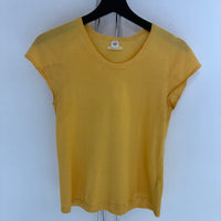 HERMES VINTAGE YELLOW COTTON/SILK S/S TOP