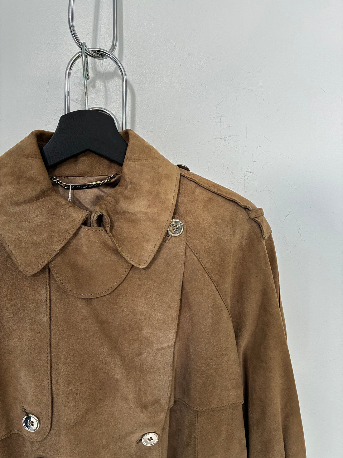 2000S DOLCE & GABBANA DOUBLE BREASTED GOATSKIN SUEDE JACKET
