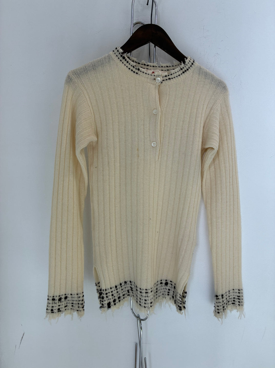 MARNI VIRGIN WOOL PATTERNED SWEATER