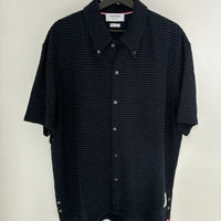 THOM BROWN NAVY STRIPED POLO