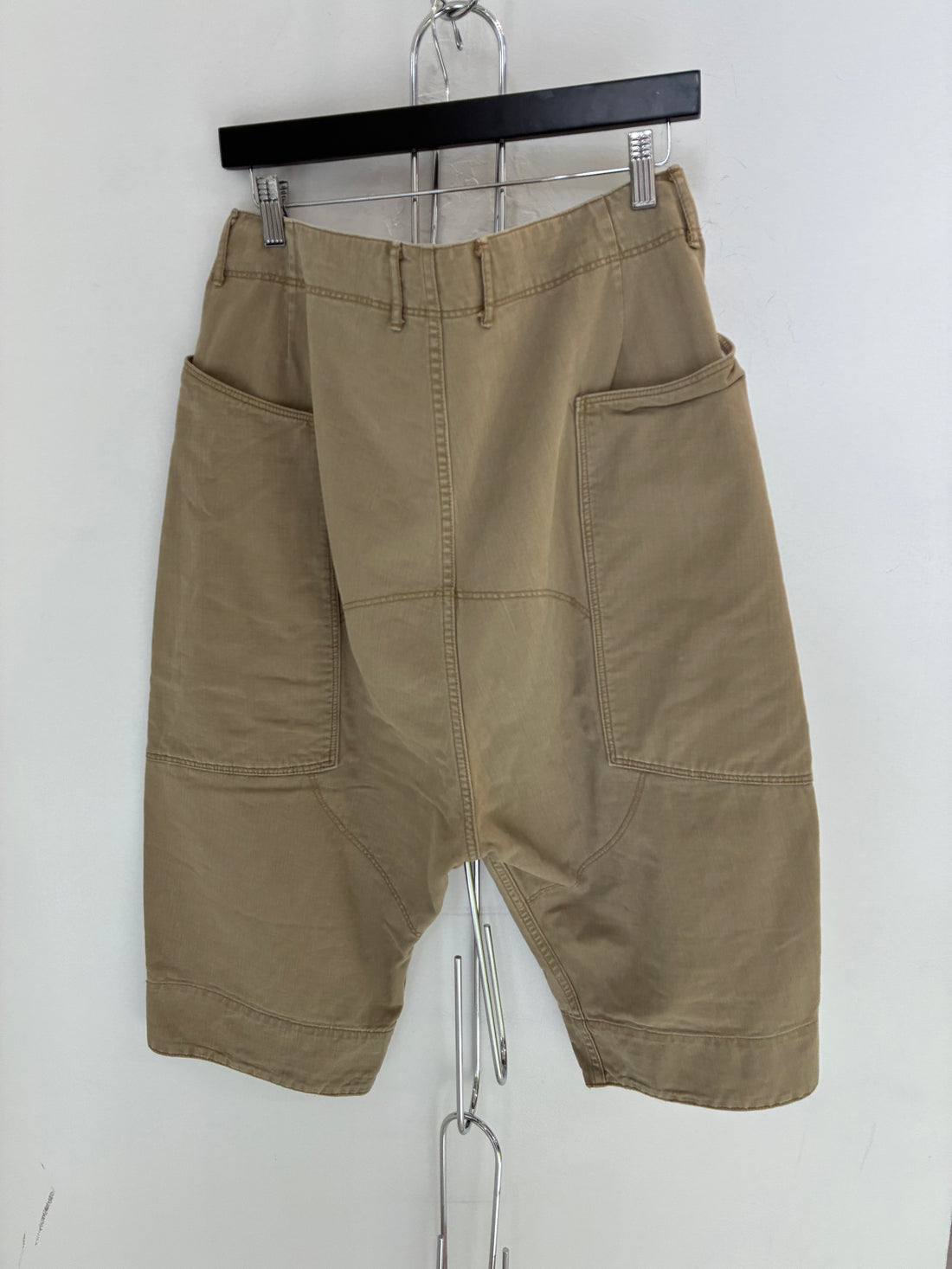 KAPITAL BEIGE COTTON CARGO SHORTS