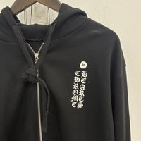 CHROME HEARTS BRAND NEW VERTICAL LOGO ZIP UP HOODIE