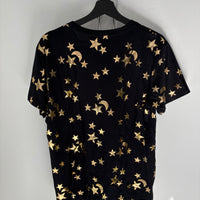 GUCCI BLACK COTTON MOON AND STARS GRAPHIC SHIRT