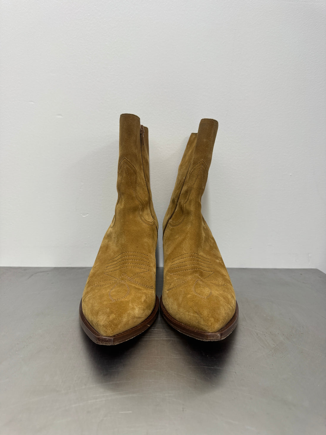 CELINE SUEDE COWBOY BOOTS