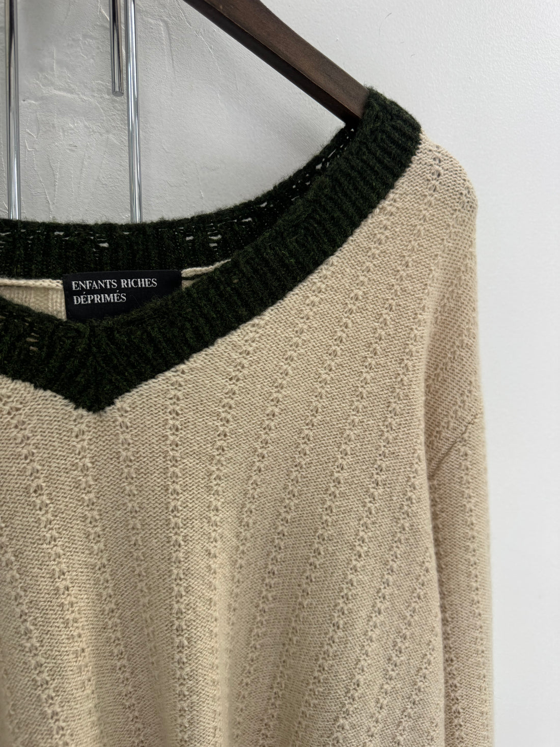 ENFANTS RICHES DEPRIMES ASYMMETRICAL VARSITY SWEATER
