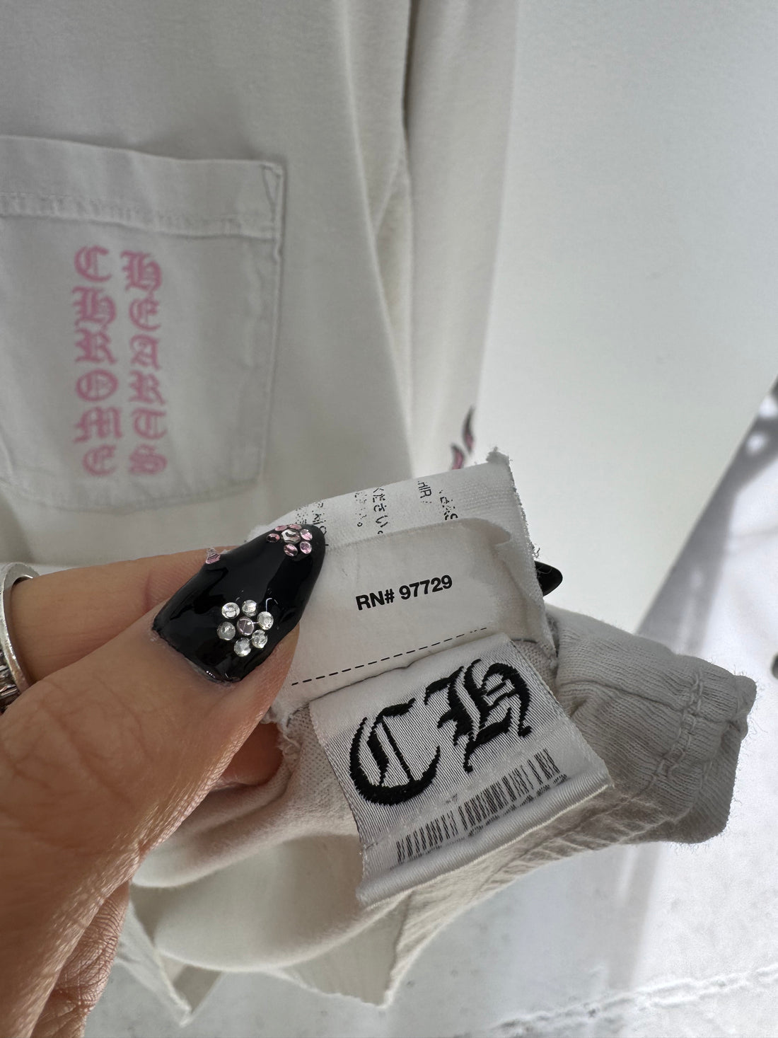 CHROME HEARTS PINK FLAMES LONG SLEEVE SHIRT