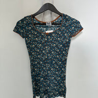 VINTAGE DOLCE & GABBANA UNDERWEAR FLORAL PRINT S/S TOP