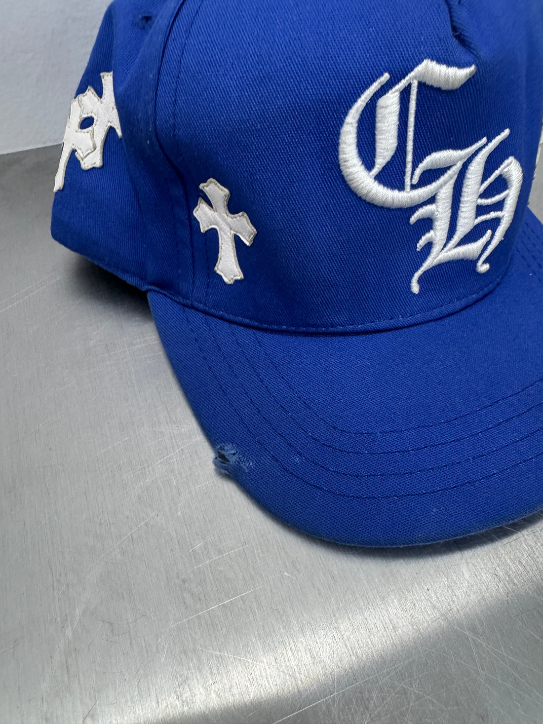 CHROME HEARTS PATCH BLUE HAT
