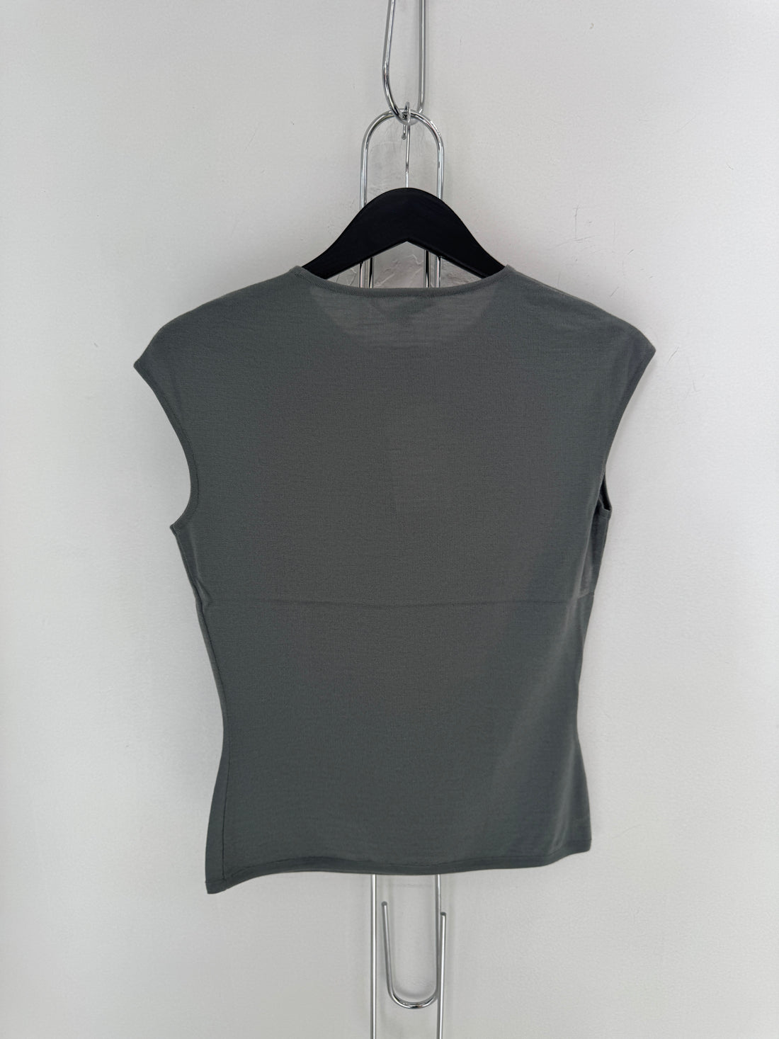 Gucci Grey Cap Sleeves Knit Top